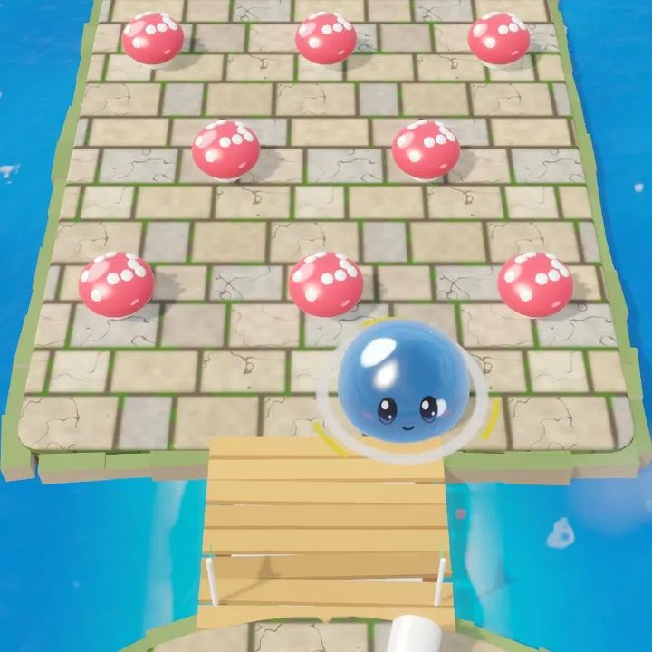 Arenada yuvarlanan bir blob